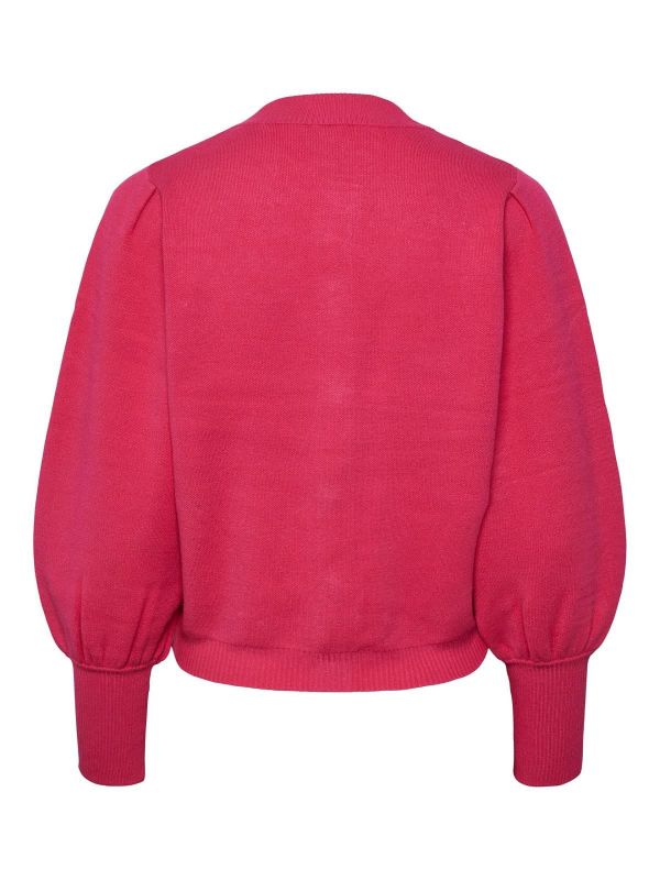 Y.A.S Fonny LS Knit Cardigan Fuchsia Purple  (26030699-fuchsia purple) - MerkenOutlet