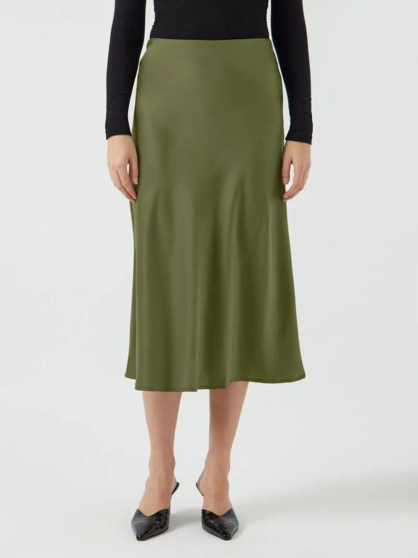 Y.A.S. Pella HW Midi Skirt Olive Branch  (26030737 olive brach) - MerkenOutlet