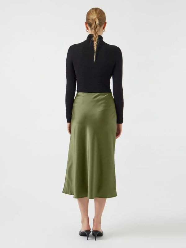Y.A.S. Pella HW Midi Skirt Olive Branch  (26030737 olive brach) - MerkenOutlet