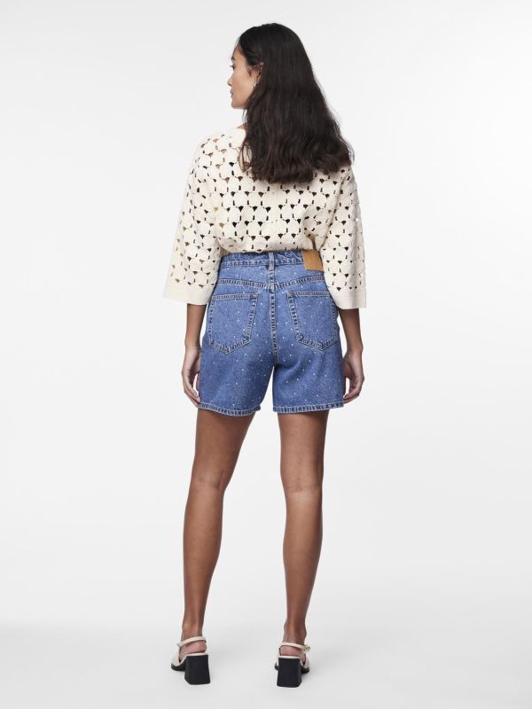 Y.A.S. Risto HMW Denim Short Medium Blue - Rhinesto  (26033805 medium blue denim) - MerkenOutlet