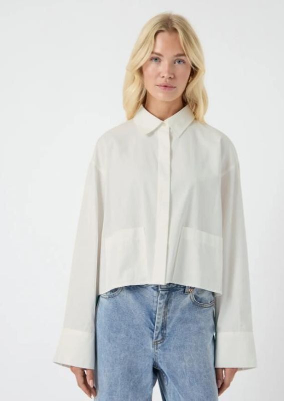 Y.A.S. Lee LS Short Shirt Star White  (26034762 starwhite) - MerkenOutlet