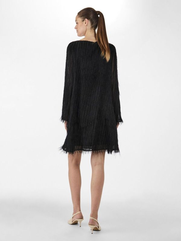 Y.A.S. Dia LS Boatneck Dress Black  (26036148 black) - MerkenOutlet