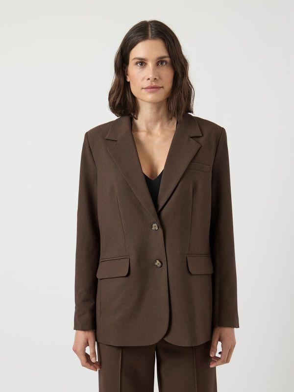 Y.A.S. Reemaj LS Blazer Chocolate Brown  (26036340) - MerkenOutlet