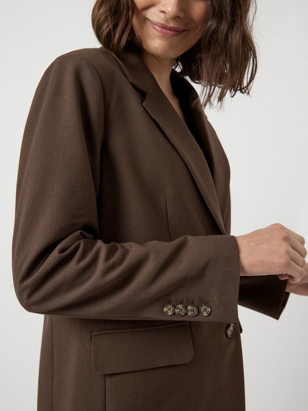 Y.A.S. Reemaj LS Blazer Chocolate Brown  (26036340) - MerkenOutlet