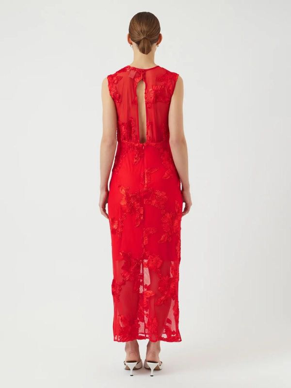 Y.A.S. Floree SL Long Dress Cherry Tomato  (26037067 cherry tomato) - MerkenOutlet