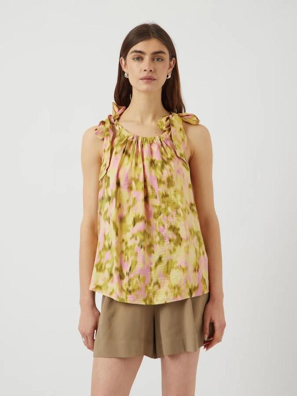 Y.A.S. Marinna SL Top French Vanilla Marinna Print  (26038348 french vanilla) - MerkenOutlet
