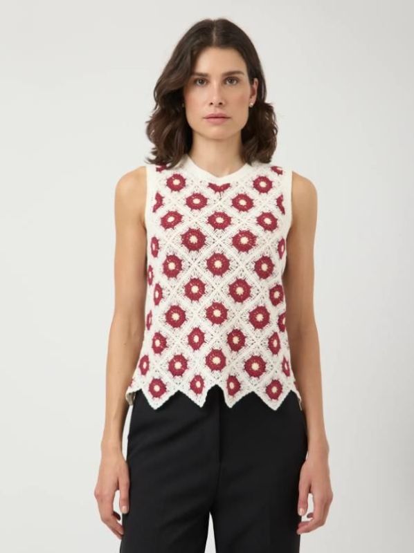 Y.A.S. Balis SL Crochet Top Fest Birch-Rhododendr  (26037617 BIRCH/ANISE) - MerkenOutlet