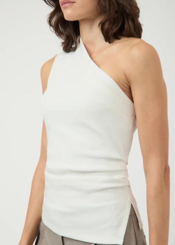 Y.A.S. Venice One Shoulder Top Star White  (26037727 STAR WHITE) - MerkenOutlet
