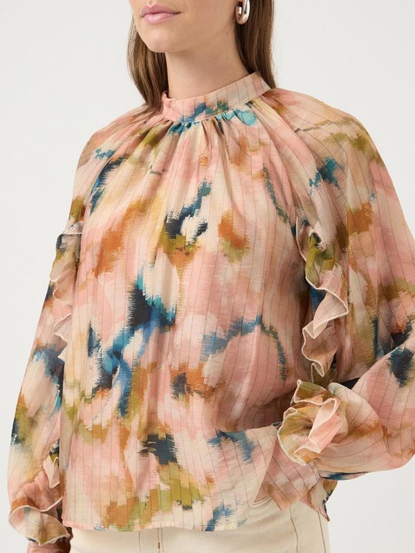 Y.A.S. Soara LS Top Shadow Grey Sora Print  (26040259 SHADOW GREY) - MerkenOutlet