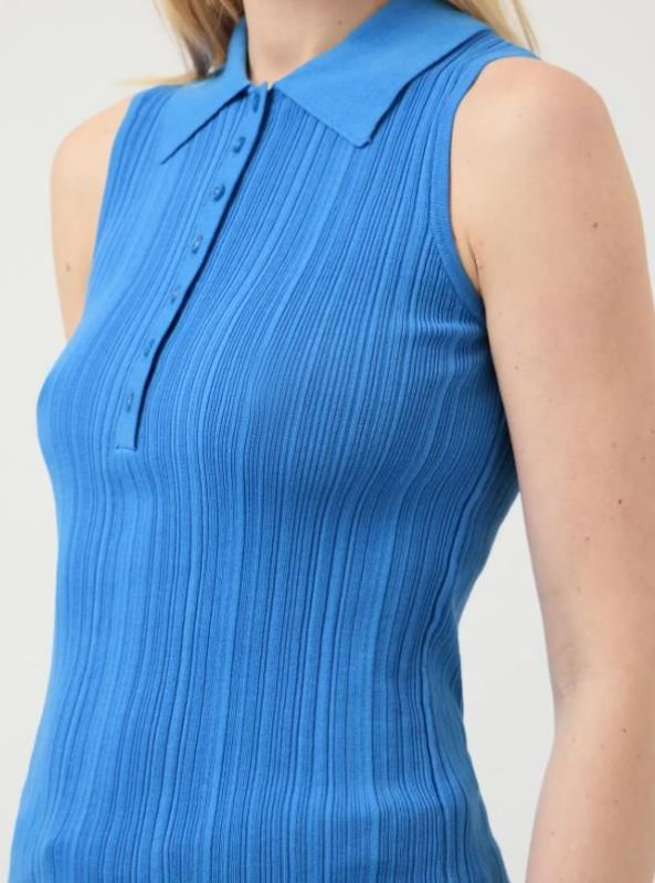 Y.A.S. Tanki SL Polo Knit Top Marina  (26040373 MARINA) - MerkenOutlet