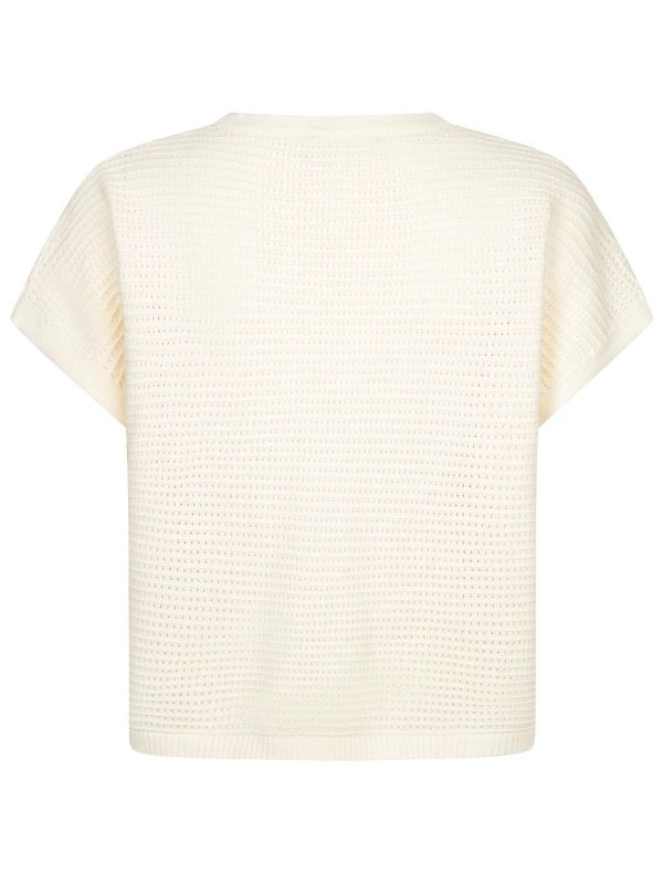 Ydence Elin Knitted Top Ecru  (CS2607-005 ECRU) - MerkenOutlet