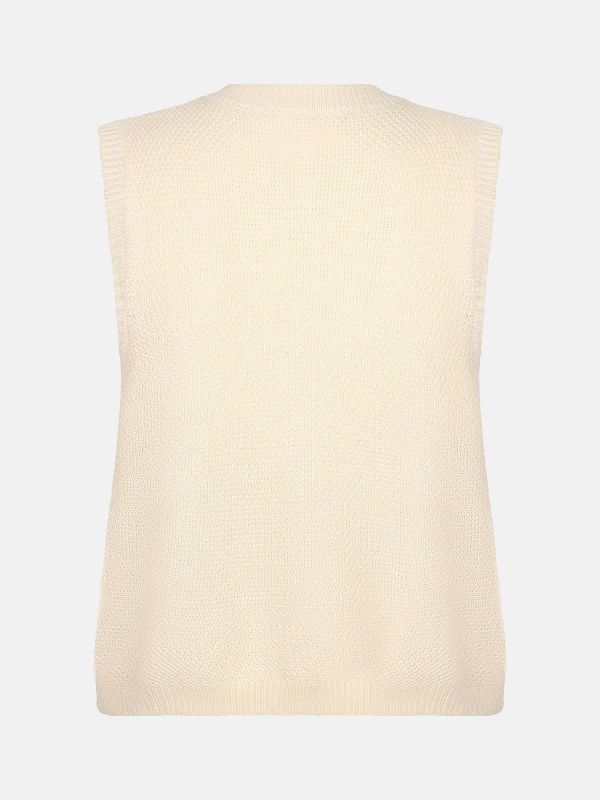 Ydence Mona Knitted Top Ecru  (HSK2601-005 ECRU) - MerkenOutlet