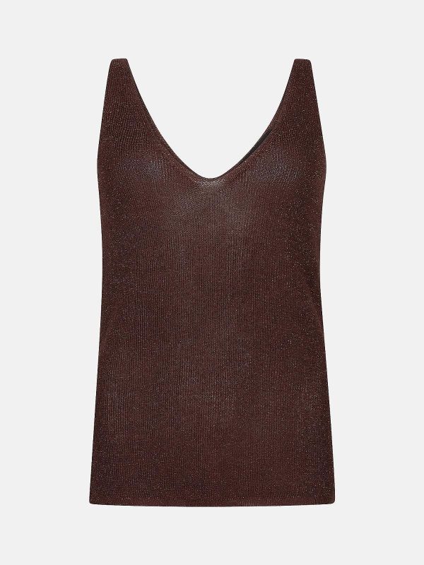 Ydence Lux Knitted Top Brown  (HSK2611-021 BROWN) - MerkenOutlet