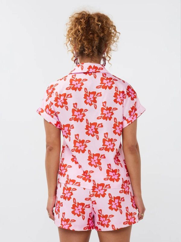 Ydence Tina Blouse Red Flower  (S-HSS2504 1097 RED FLOWER) - MerkenOutlet