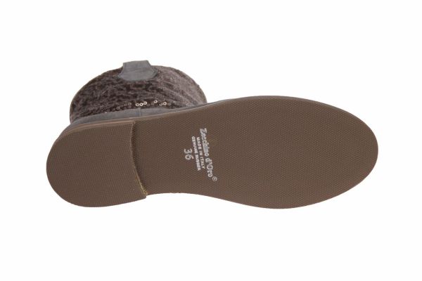 Zecchino d'Oro Taupe Enkellaars Pailetten  (3706) - MerkenOutlet