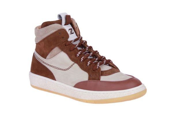 Zecchino d'Oro Beige-Cognac Hoge Sneaker  (M18-7802/06) - MerkenOutlet