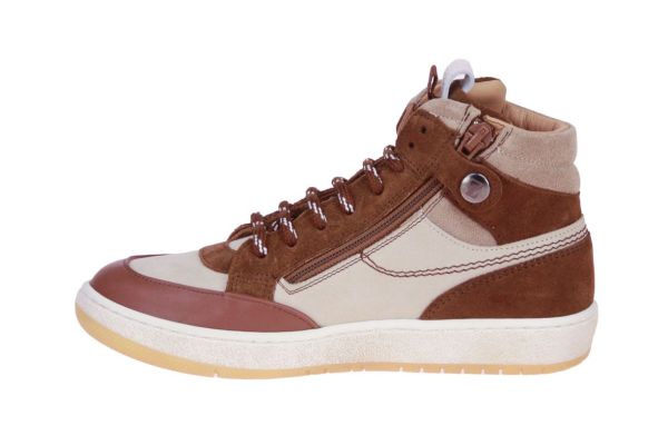 Zecchino d'Oro Beige-Cognac Hoge Sneaker  (M18-7802/06) - MerkenOutlet