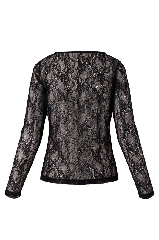 Zusss Kanten Top Boothals Zwart  (0304-0008/0000) - MerkenOutlet