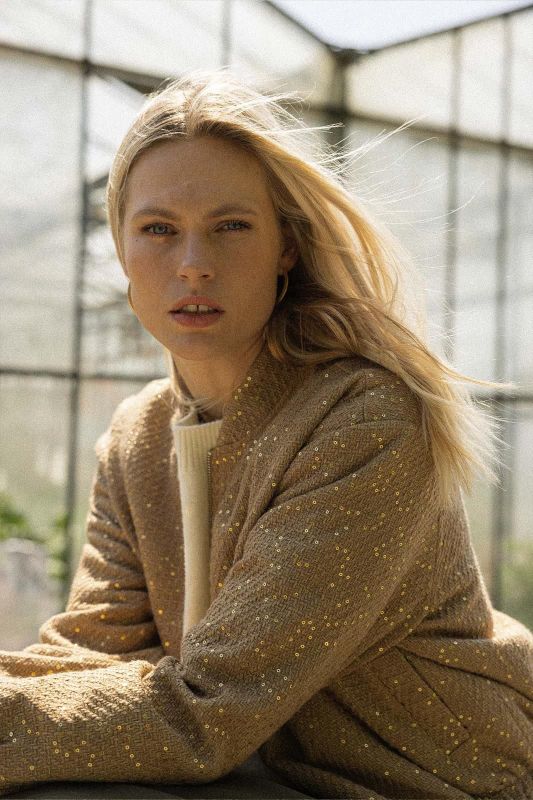 Zusss Bomber Jasje Met Sequins Beige  (0310-029/1016) - MerkenOutlet