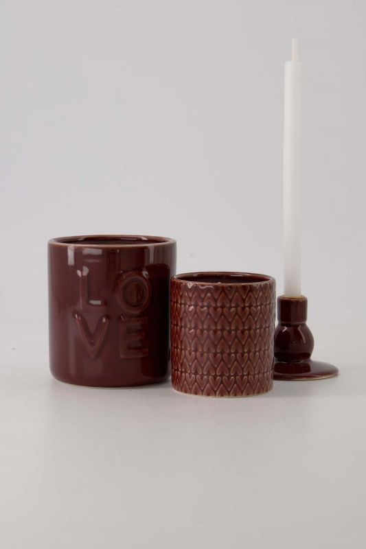 Zusss Geurkaars Keramiek Hartjes Port  (0503-323/3009) - MerkenOutlet