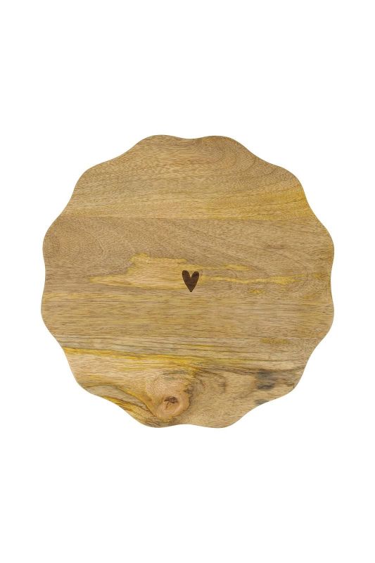 Zusss Taartplateau Hout Hartje Naturel  (0709-198/1005) - MerkenOutlet