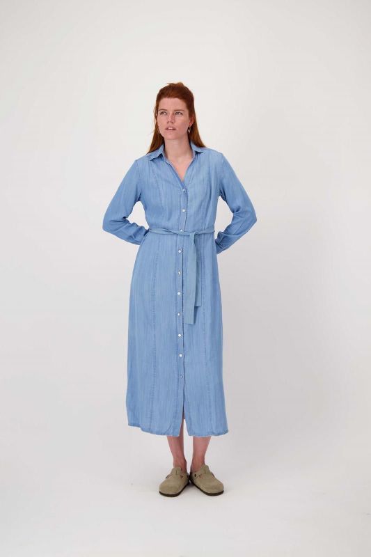 Zusss Tencel Denim Jurk Light Blue Denim  (0301-0018/2011) - MerkenOutlet