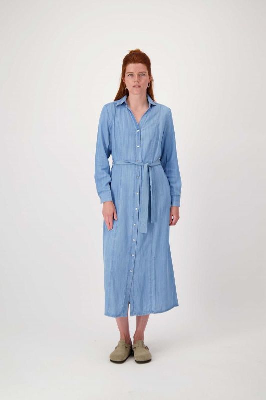 Zusss Tencel Denim Jurk Light Blue Denim  (0301-0018/2011) - MerkenOutlet