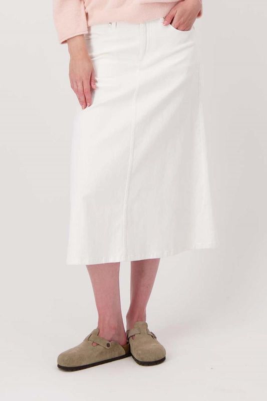 Zusss Wijde Jeans Rok Offwhite  (0302-0007/1007) - MerkenOutlet