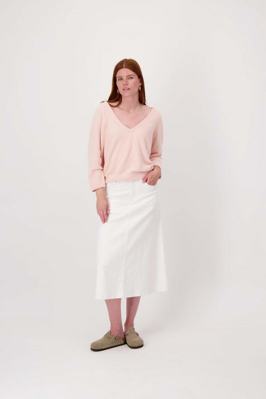 Zusss Wijde Jeans Rok Offwhite  (0302-0007/1007) - MerkenOutlet