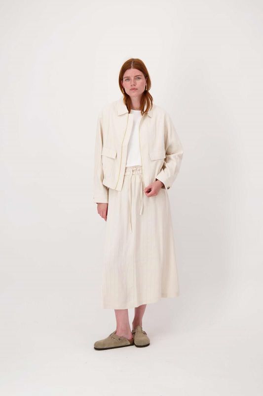 Zusss Structuur Stof Rok Offwhite  (0302-0015/1007) - MerkenOutlet