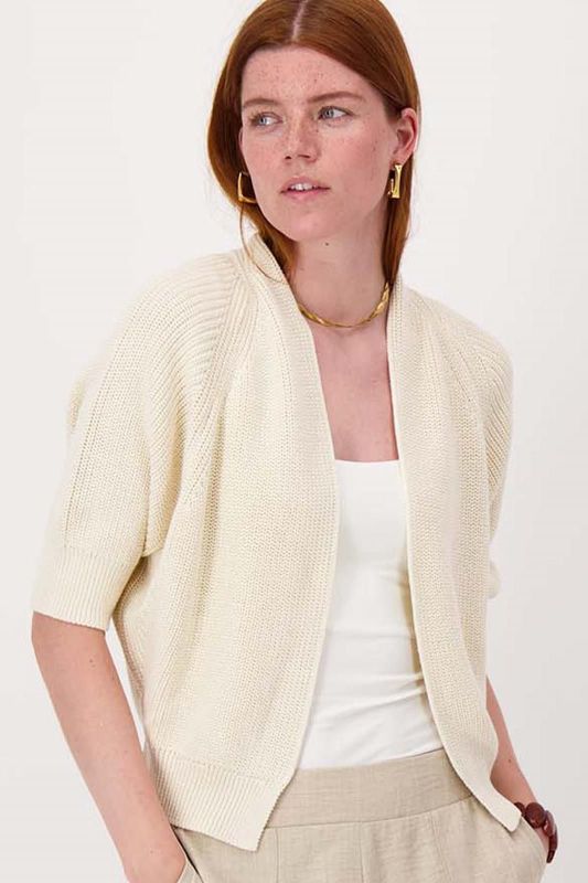 Zusss Gilet Vleermuis Mouw Offwhite  (0306-0007/1007) - MerkenOutlet