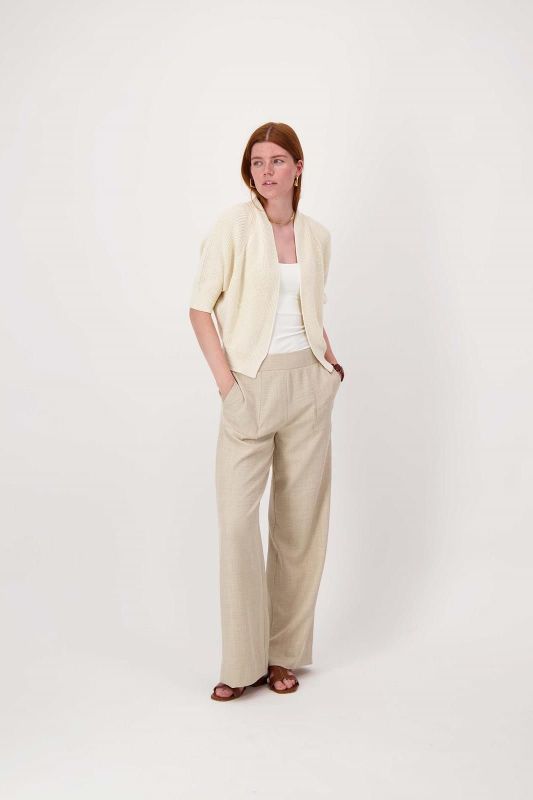 Zusss Gilet Vleermuis Mouw Offwhite  (0306-0007/1007) - MerkenOutlet