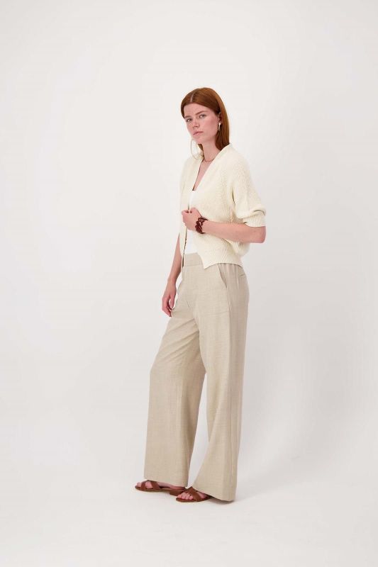 Zusss Gilet Vleermuis Mouw Offwhite  (0306-0007/1007) - MerkenOutlet